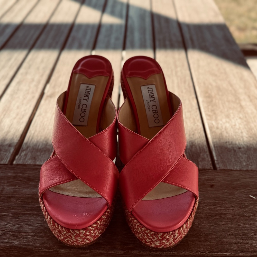 Jimmy Choo Vibrant Pink Espadrilles